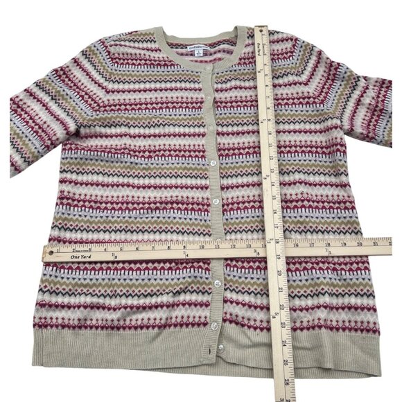 Croft & Barrow Women's Multicolor Fair Isle Cardigan Sweater Size Large - Picture 3 of 5